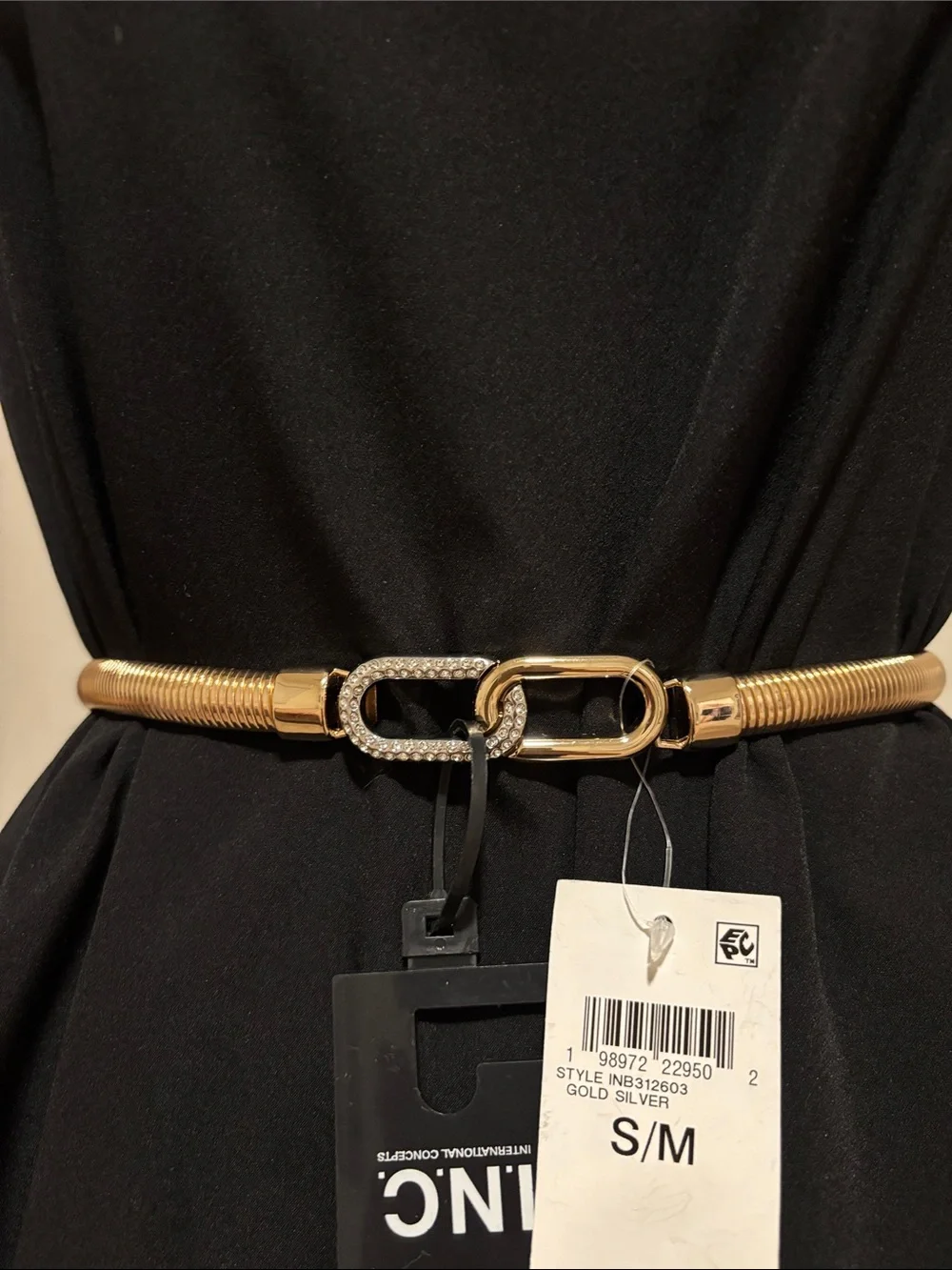 New INC International Concepts Gold Belt
